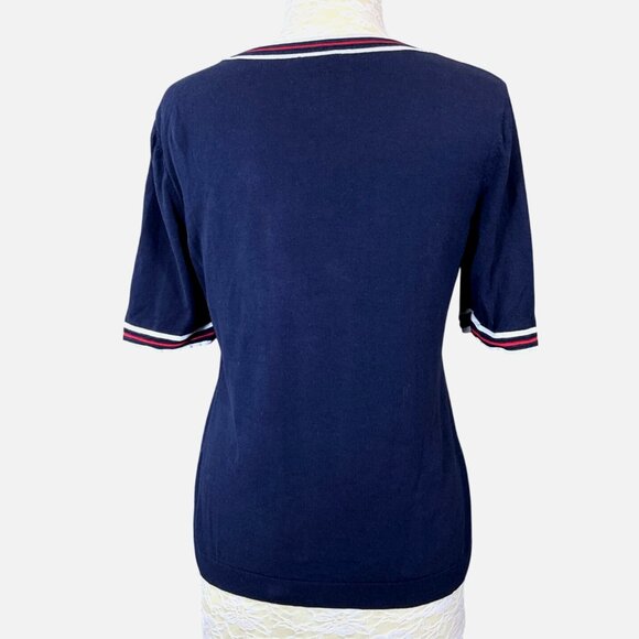 Oprah Magazine Collection For Talbots SS Embroidered Beaded Ladybug Sweater Med - Picture 5 of 8